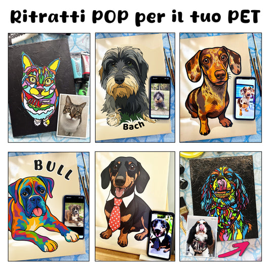 Ritratti POP per il tuo PET - Su commissione